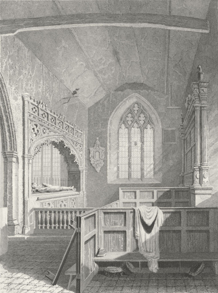 BUILDINGS. Godshill Church c1840 old antique vintage print picture